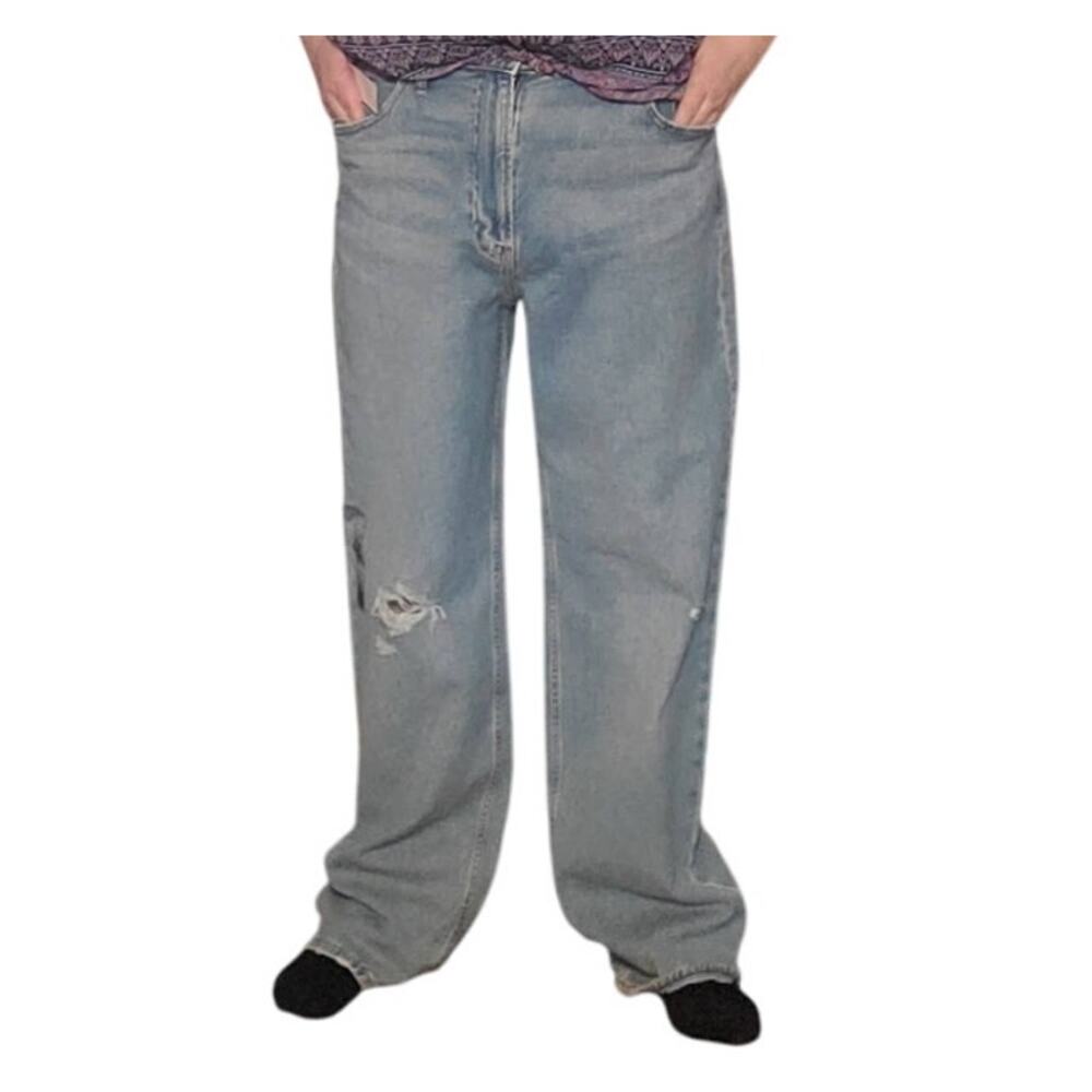 NEW GAP Size 16/33 High Rise '90s Loose Jeans Woman’s Low Stretch Distressed